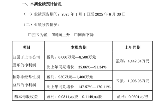 2025年半年度业绩预报陆续发布，炬芯科技暴增一倍、远望谷扭亏为盈，金桥信息持续亏损